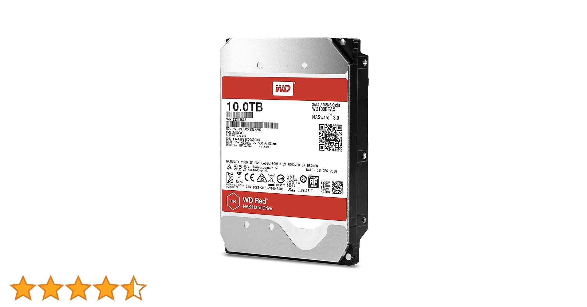 WD RED 10TB HDD WD100EFAX NAS用 Western Digital WD100EFAX Disque dur interne 3.0